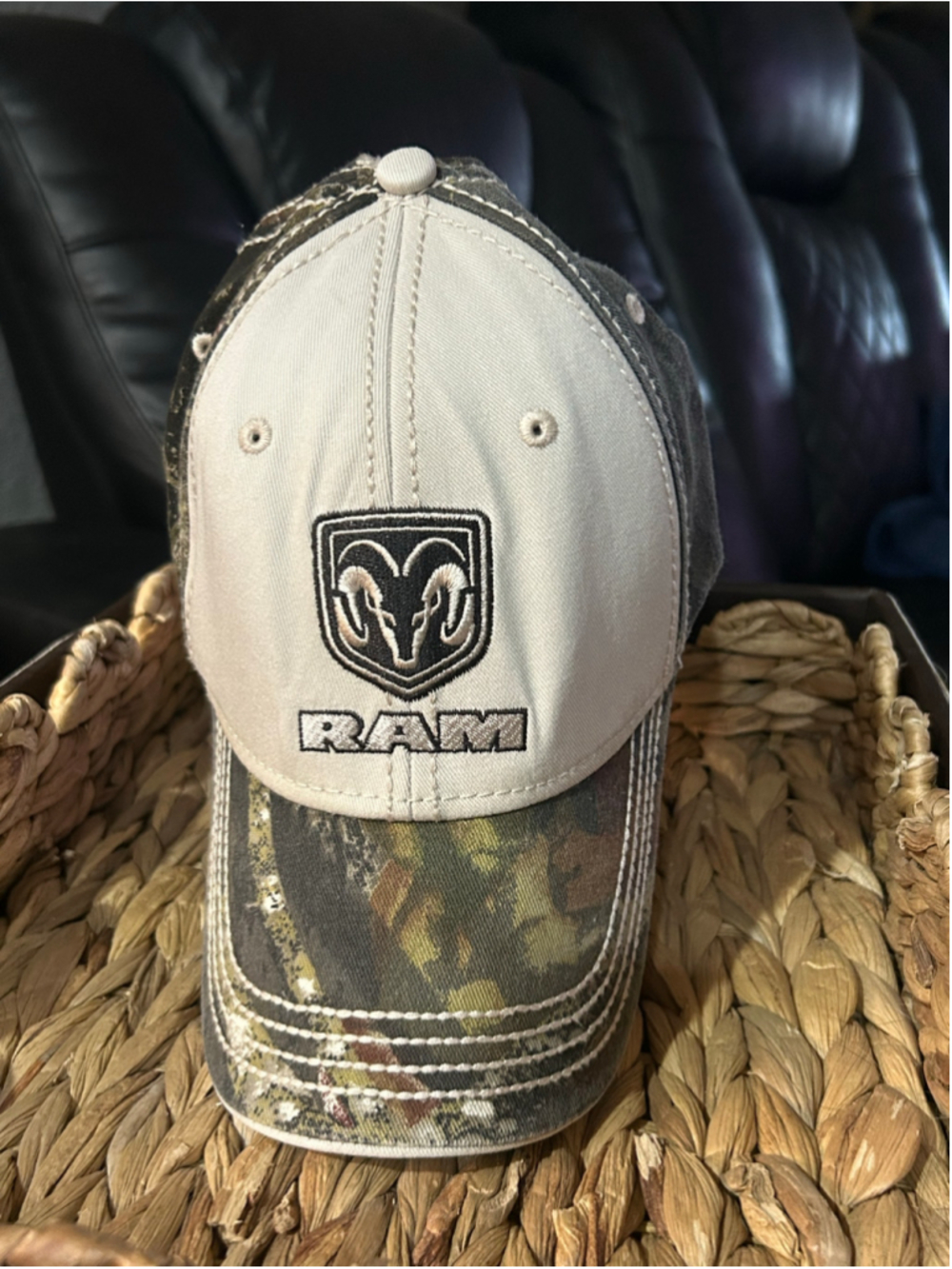 Men's Ram Camo Baseball Cap One Size Beige Green
